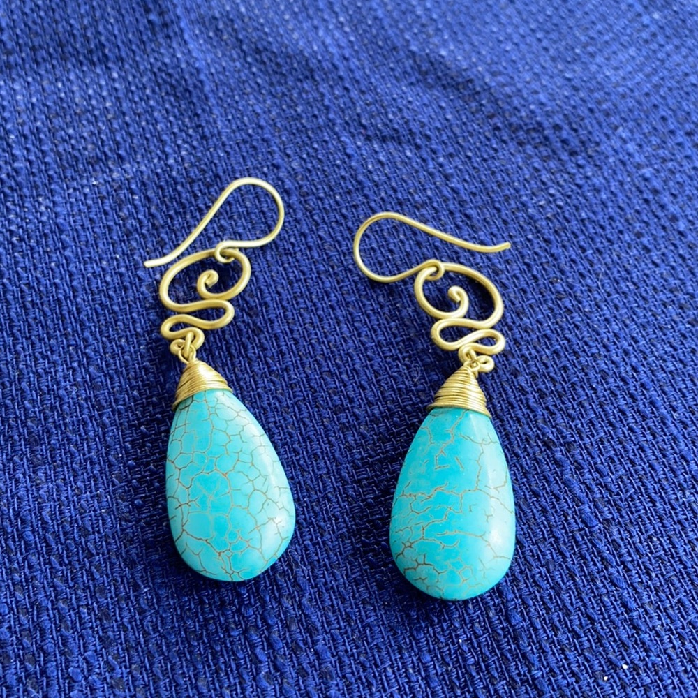Boho Turquoise-look Statement Earrings